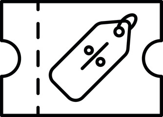 Discount coupon icon representing savings, special offers, promotions, and price reductions