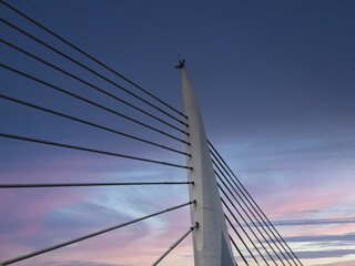 Obraz premium The bridge of strong prestressing steel strand and the anchorage system