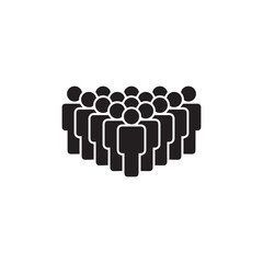 Crowd of people, big team or audience flat vector icon for apps and websites
