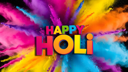 Vibrant holi celebration background with colorful powder explosion