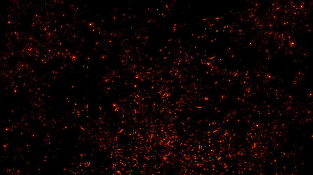 Floating embers sparks background PNG transparent. Opacity or screen mode usage for overlay