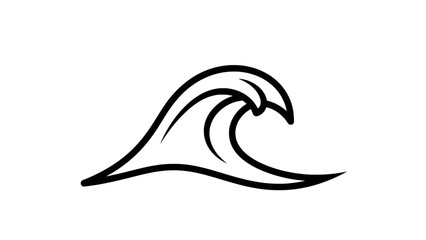 Stylized minimalist line-art wave icon showing an ocean crest