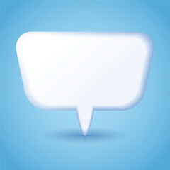 Comic speech bubble, floating shape with shadow, elegant transparent speech shape with shadow and highlight effect