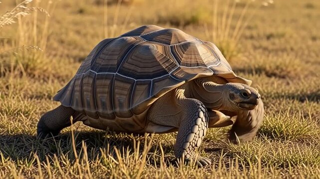 Desert tortoise walking: Witness the quiet strength of a desert tortoise as it navigates the arid landscape, a testament to resilience and adaptation in the face of nature's challenges.