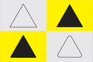 set of triangular warning signs