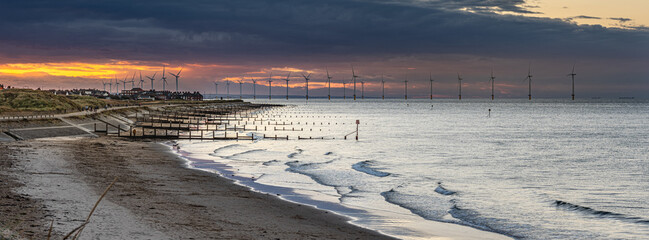 Redcar beach wind turbines © ChanBad