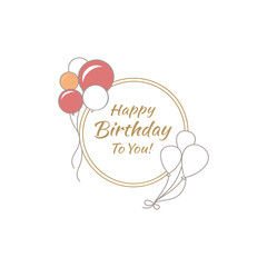 Happy birthday modern typography design  with party elements. Celebration greeting card vector suitable for prints, posters, and social media. 