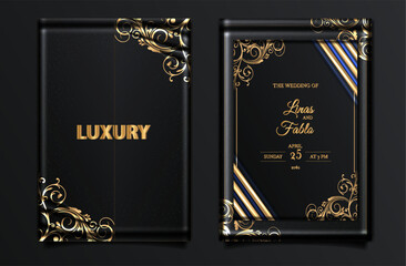 elegant wedding invitation cards set