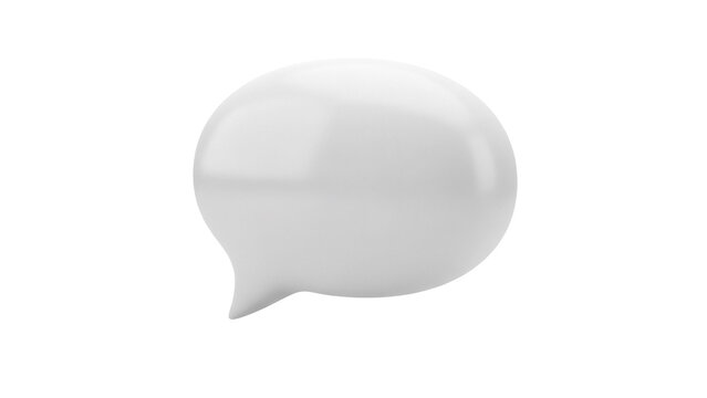 3D speech bubble PNG isolated on transparent background, communication and social media concept for graphic design and web elements