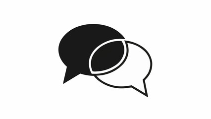 Communication Bubbles - Black and White Dialogue Icon.