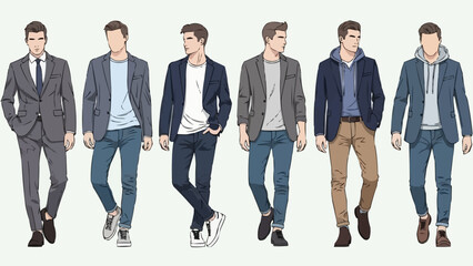 Diverse Mens Fashion Styles - A Collection of Modern Outfits.
