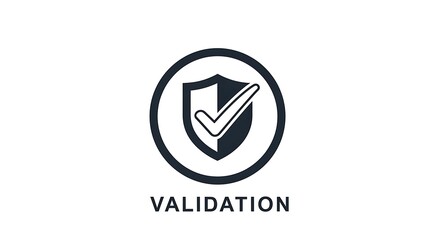 Shield with checkmark icon represents validation and approval.