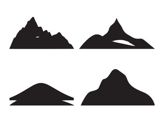 A beautiful and rolling hill landscape silhouette set at sunset