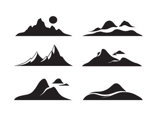 A lovely and serene hill with tree silhouette vector illustration