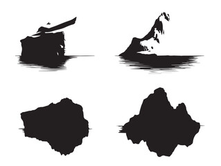 A lovely and chilling iceberg mountain silhouette vector illustration
