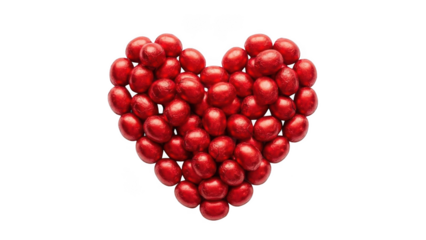 Heart shape made of red berries