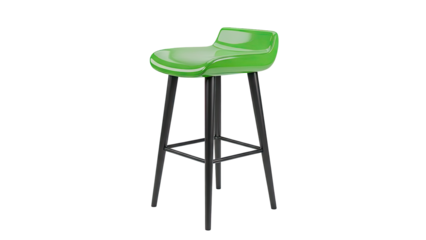 Modern Green Bar Stool on transparent background