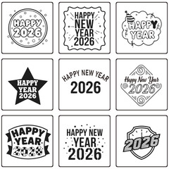 set of vintage retro labels