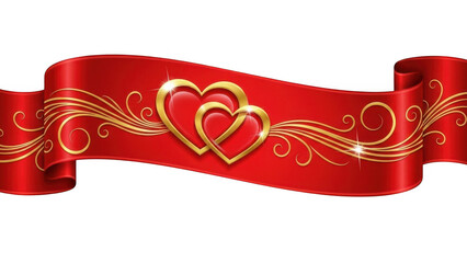 Romantic heart banner