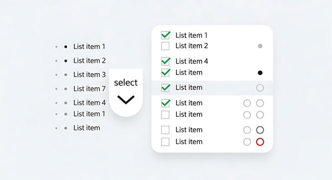 User interface with checkboxes and radio buttons displays selection options.