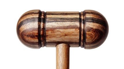 Wooden gavel symbolising justice and law, a legal authority tool for judges, courts, auctions, and judgments
