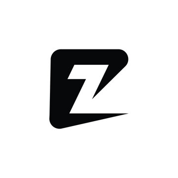 Letters EZ or ZC Thunder monogram with white background.