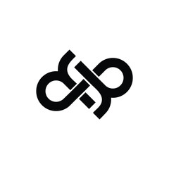 Letters Double R Infinity Knot Monogram Logo Design with white background.