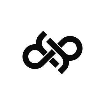 Letters Double R Infinity Knot Monogram Logo Design with white background.