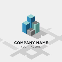 3D Cubes Logo Design Template.