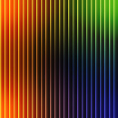 Fototapeta premium Vibrant vertical lines over a multicolor gradient, abstract digital art with yellow, green, blue red transitions, symmetrical composition for Vertical Color Gradient Stripes Abstract Background