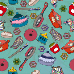 Kitchen seamless pattern