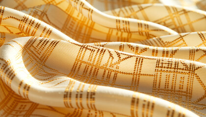 Captivating Yellow Fabric Waves Close-Up in Natural Light