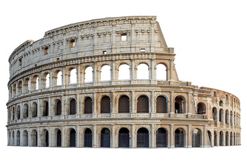Fototapeta premium Colosseum in Rome Italy isolated on transparent background historical landmark ancient Roman amphitheater icon