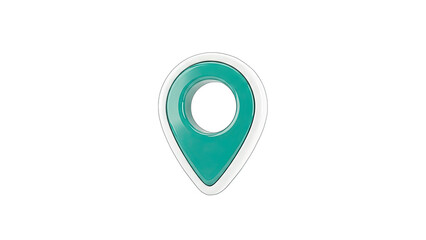 3D Location Pin Icon on transparent background
