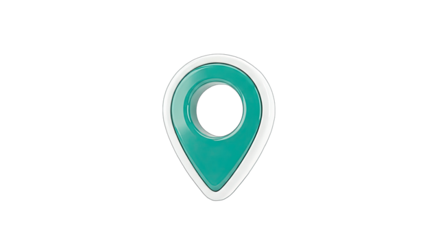 3D Location Pin Icon on transparent background - Powered by Adobe