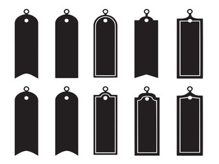 A gorgeous simple bookmark icon silhouette graphic with bold black lines