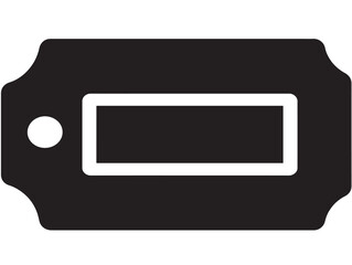 A clean and modern black discount coupon icon silhouette on white