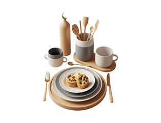 Elegant Ramadan Iftar Still Life with Lantern and Dates on Transparan Background