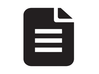 A professional and clean black file document icon silhouette graphic