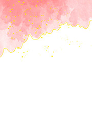 Fototapeta premium Pink and Gold Watercolor Abstract Background with Transparent Overlay