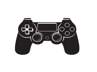 A dynamic and modern black video game controller silhouette graphic