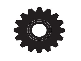 A nice and clean black industrial gear silhouette for engineering
