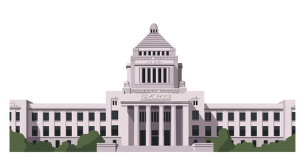 Landmark architecture of the National Diet Building in Tokyo serves as the center of government for the nation of Japan.