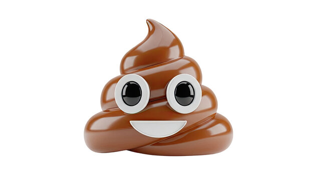 3D Smiling Poop Emoji on transparent background