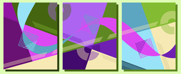 Modern abstract background with colorful geometric patterns. Vector illustration. Creative design for prints, decorations, covers, cards, and posters.