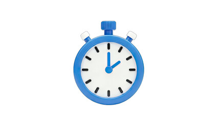Blue Stopwatch Showing Time on White Background