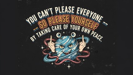 Inspirational graphic design with quote about self care and individuality