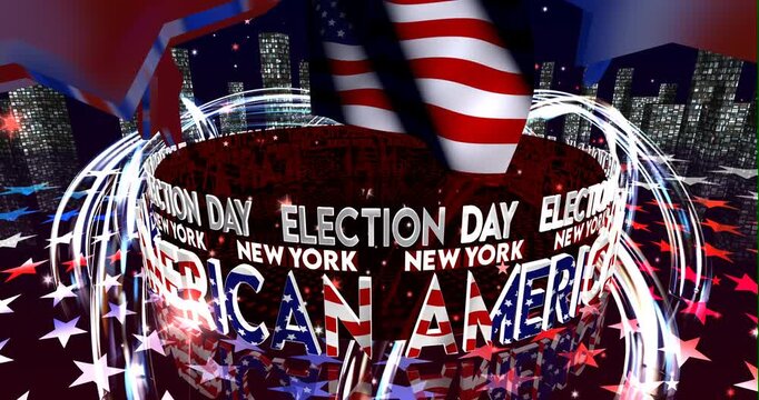 Election Day in New York &ndash; American Voting, Democracy and Patriotic Background Video
