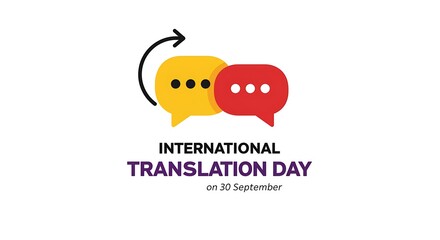 International Translation Day celebration on September 30th with speech bubbles