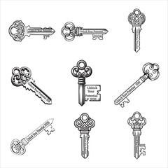 Monochrome Ornate Key Drawing Unlock Potential 2026 Sharp
